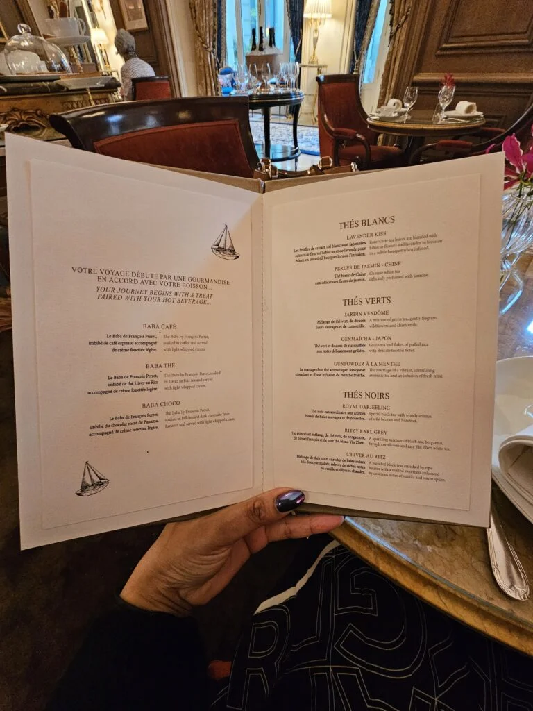 tea time ritz, menu du salon proust, tea time ritz avis, goûter au ritz prix