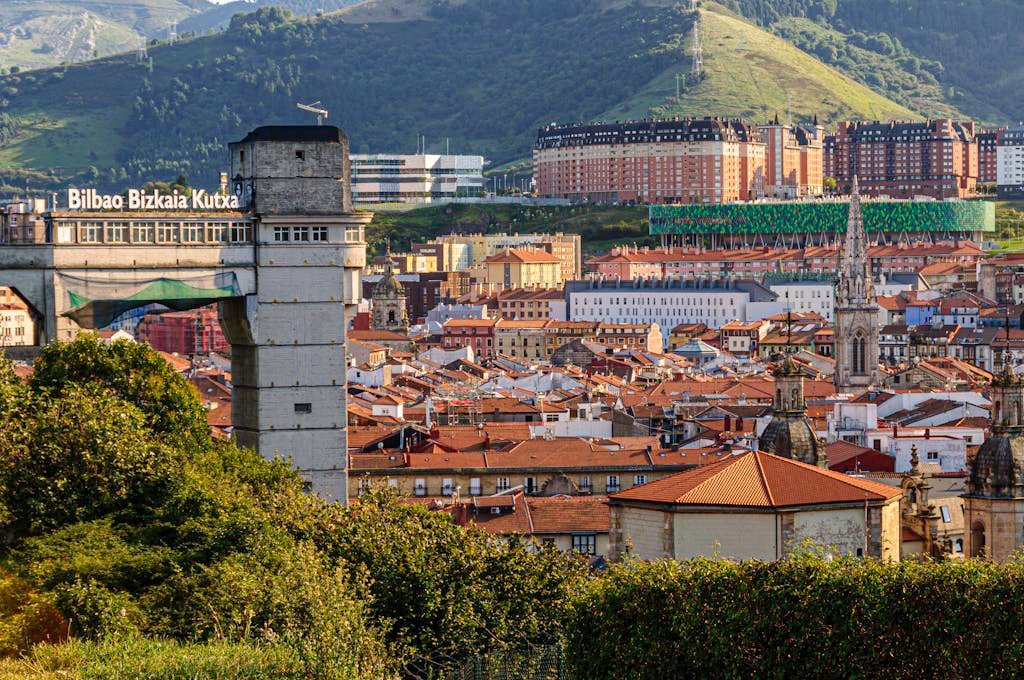 Buildings in Bilbao in Spain
