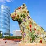 The Flower-Covered Puppy Statue in Bilbao, Spain