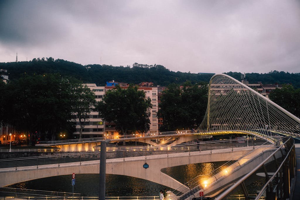 Zubizuri Bridge in Bilbao
