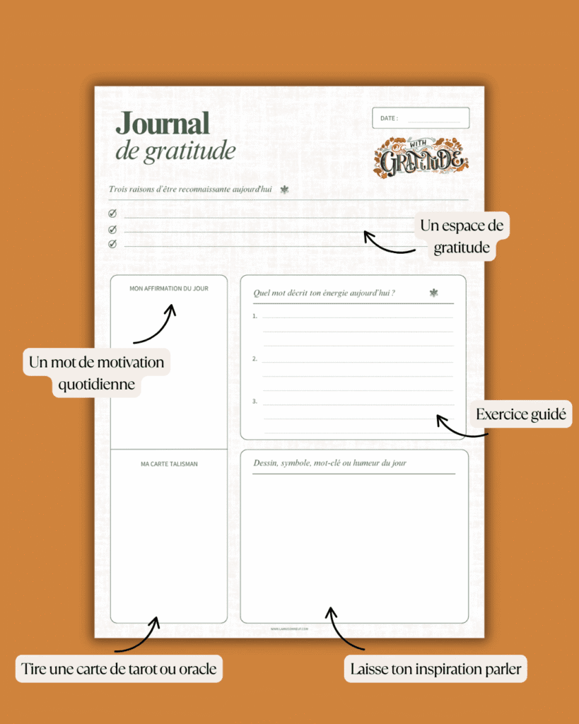 Page Journal de gratitude