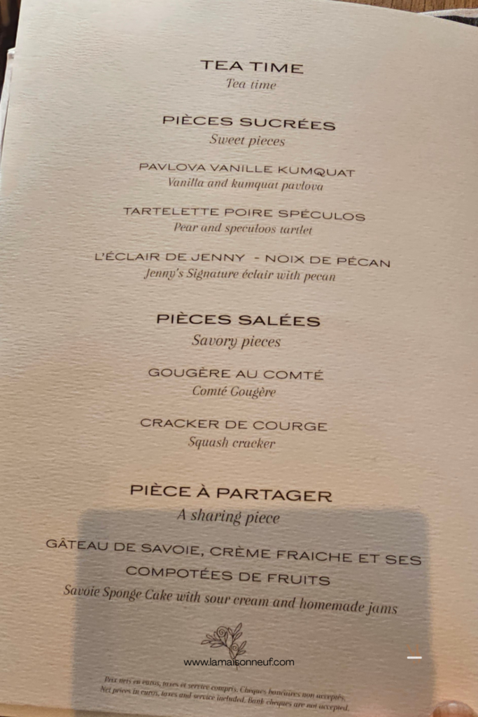 restaurant chez jenny menu