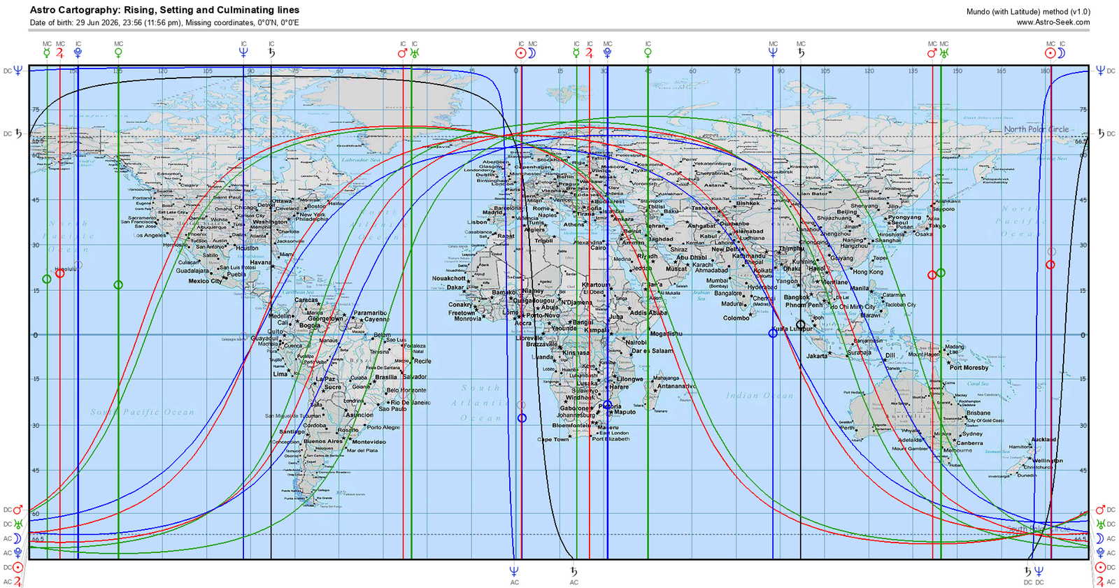 Carte astrocartographie pleine lune Capricorne 29 juin 2026 - Paris France